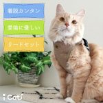 猫の病院で脱走防止!!布製ハーネスとリードのセットで安心通院