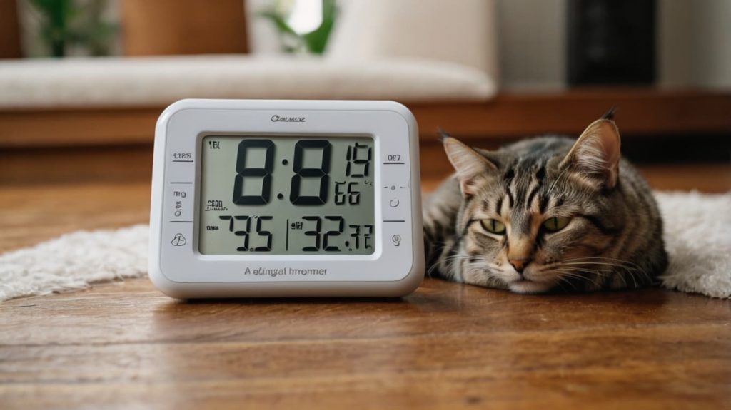 猫が快適に過ごせる室温と湿度を示す計器