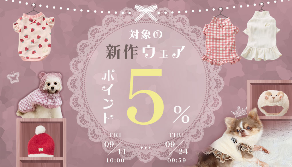 新作ウェアP5％還元