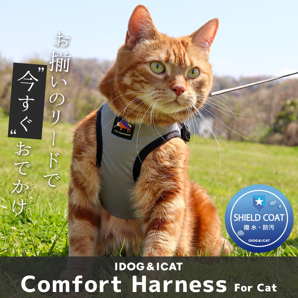 iCat SHIELD COAT 猫用コンフォートハーネス リード付き ICAT EQUIPMENT 撥水 防汚