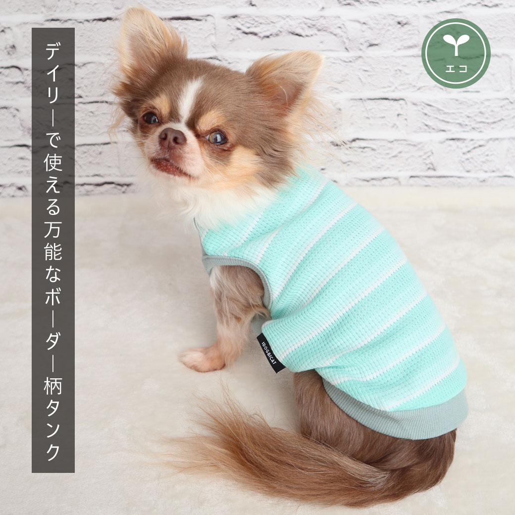 犬 服 iDog リブ切替ボーダータンク アイドッグ 犬の服 犬服