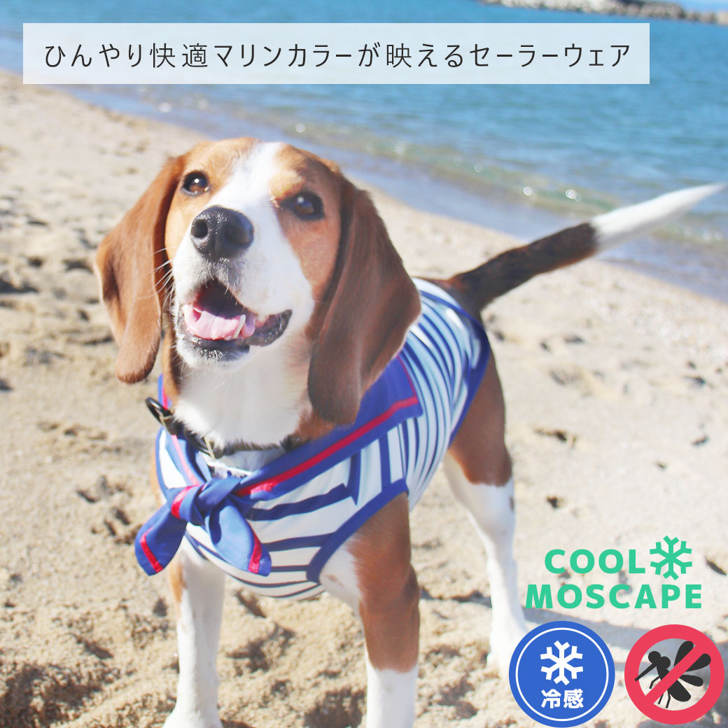 快適 犬 服 iDog COOL+MOSCAPE セーラータンク 接触冷感 防蚊 アイドッグ 蚊対策 虫除け 避暑 犬の服 犬服