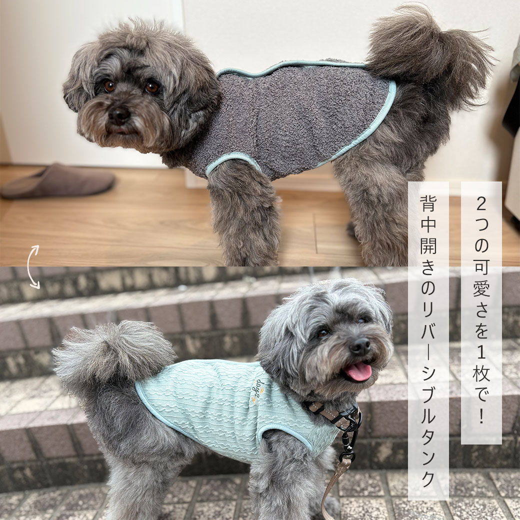犬 服 iDog 背中開きあったかリバーシブルタンク アイドッグ 犬の服 犬服