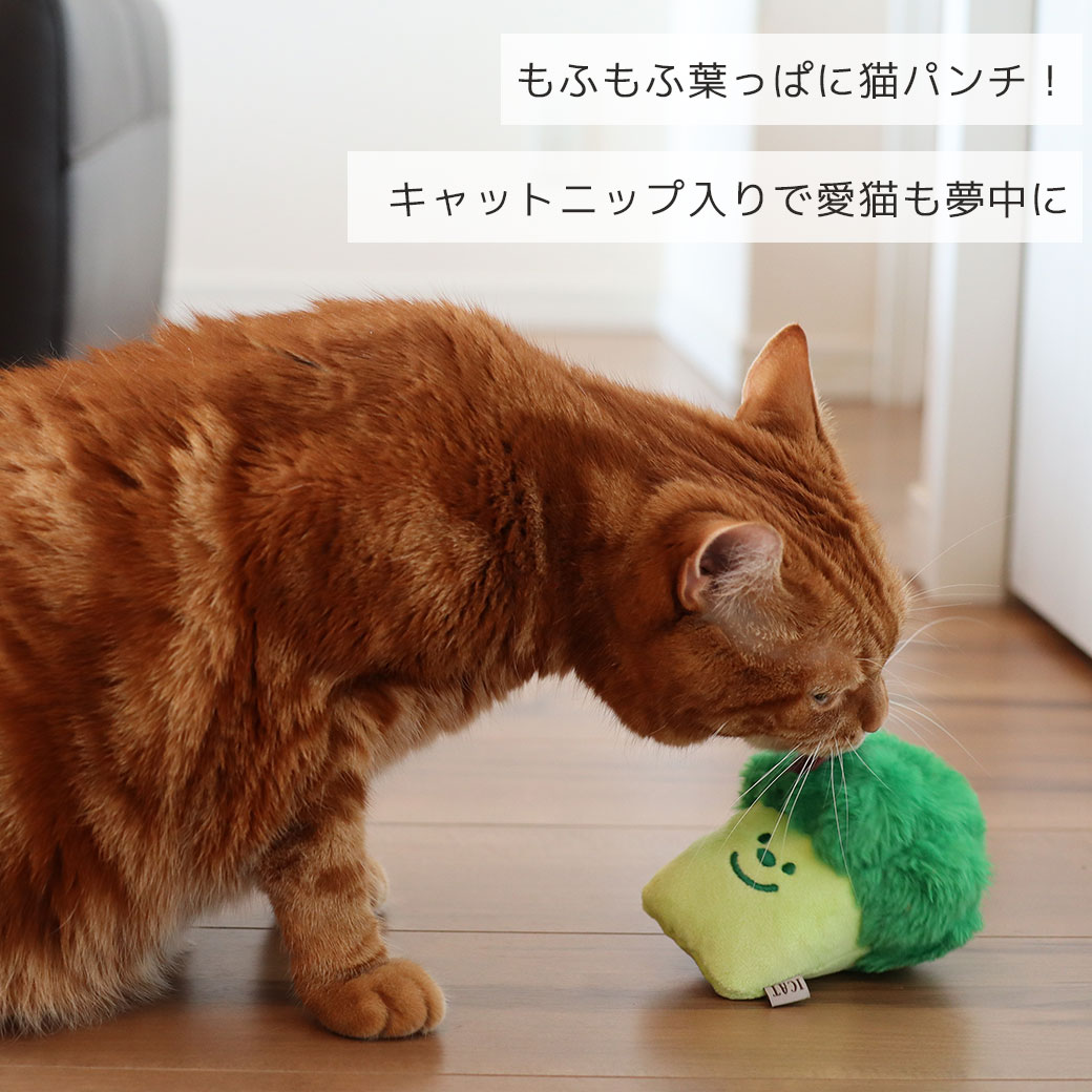 猫 おもちゃ iCat ブロッコリー キャットニップとカシャカシャ入り アイキャット けりけり 猫のおもちゃ