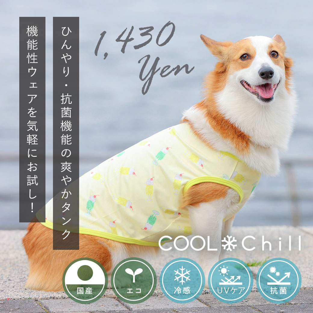 犬 服 iDog COOL Chill クリームフロートタンク 接触冷感 アイドッグ 犬の服 犬服